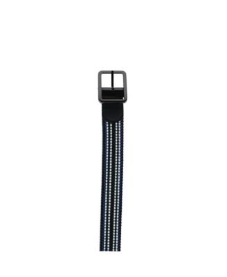 Big & Tall Alejandro Black Stripes and White Reversible Braided Casual Golf Belt