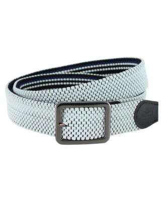 Big & Tall Alejandro Black Stripes and White Reversible Braided Casual Golf Belt