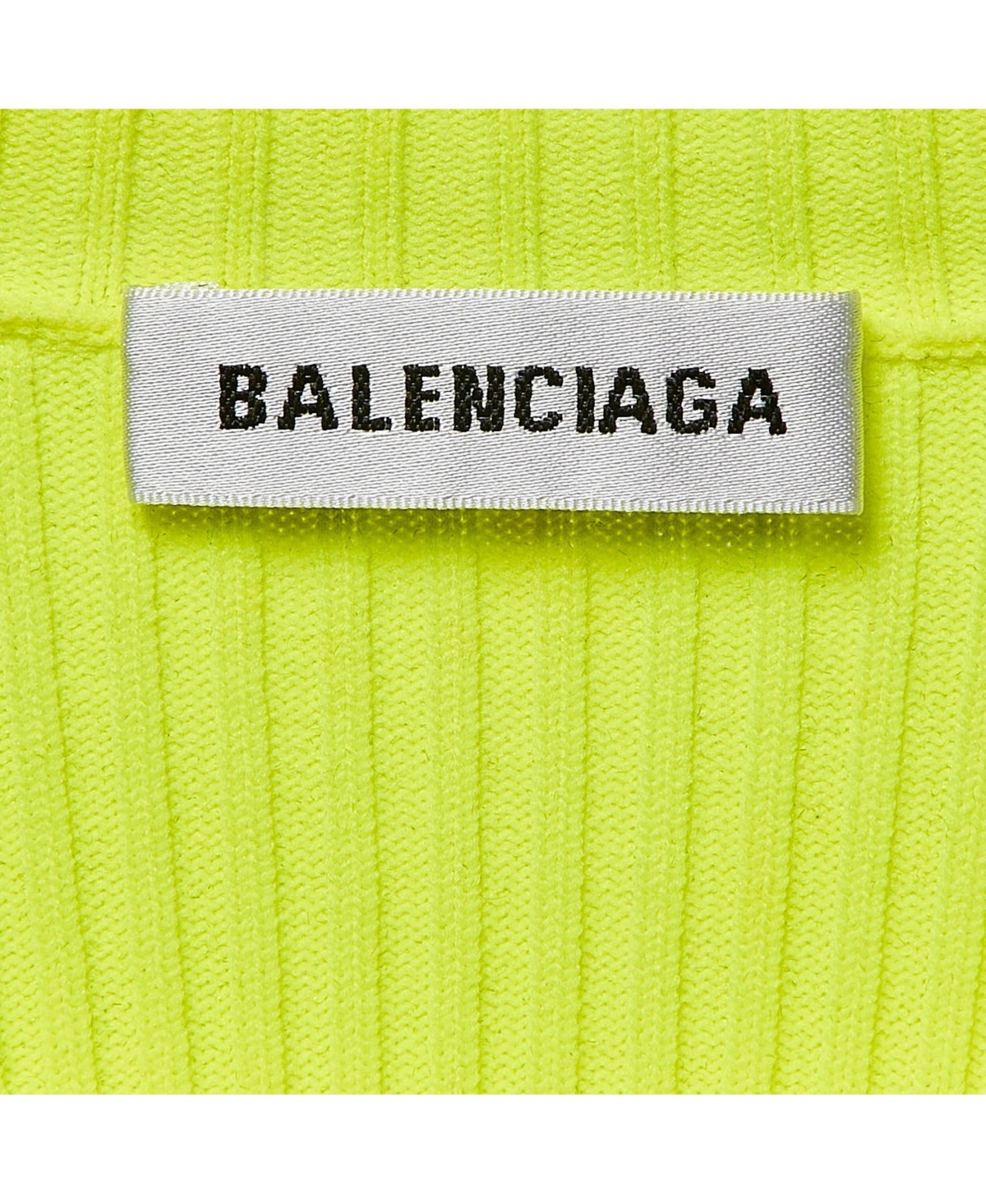 Pre-Owned Balenciaga Women's Fluorescent Green Rib Knit Sweater