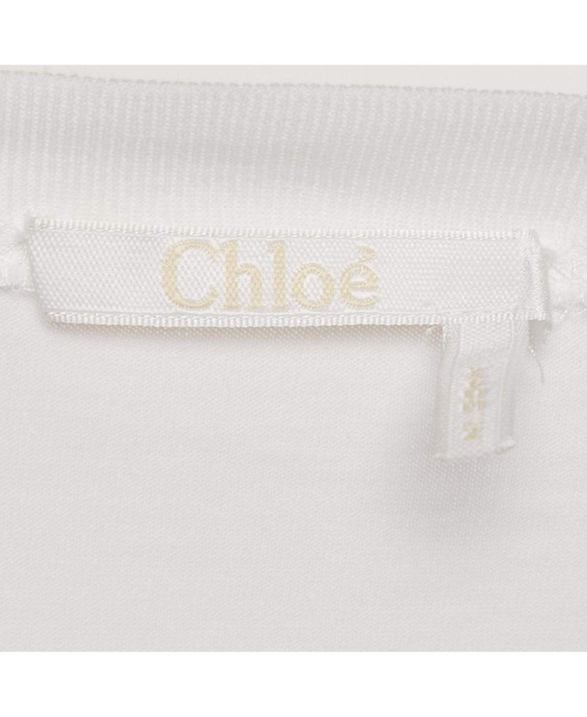 Pre-Owned Chloe Women's White Rib Knit And Jersey Crew Neck T-Shirt