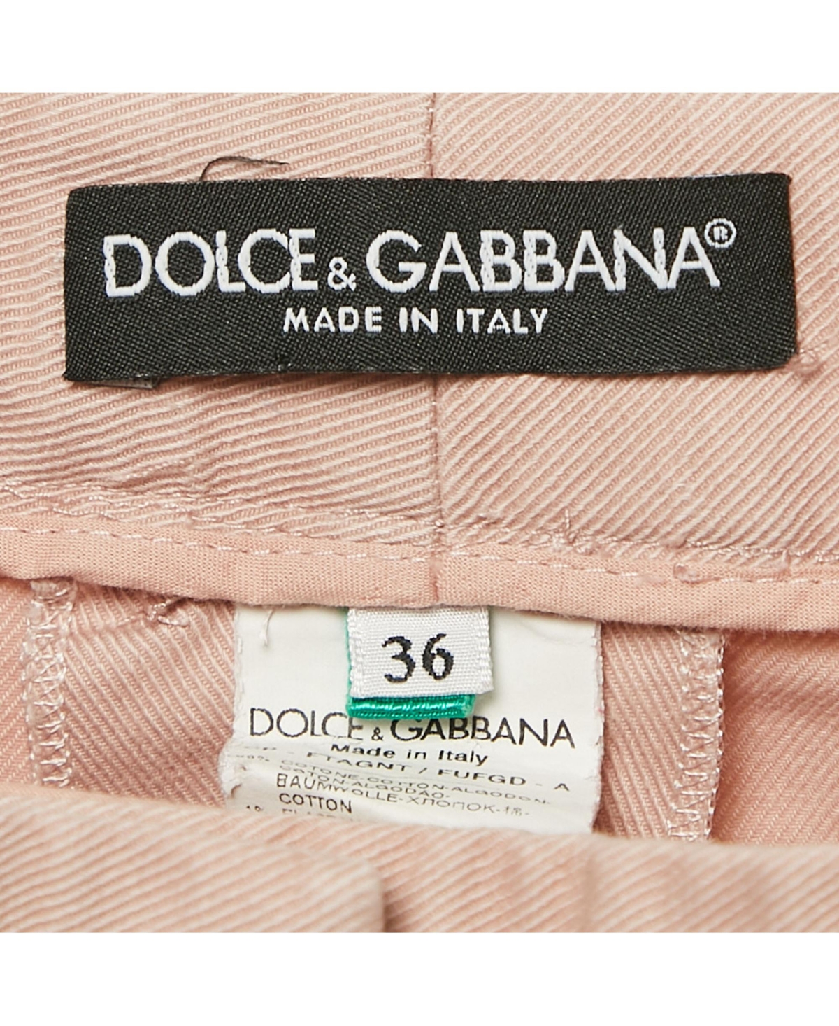 Pre-Owned Dolce & Gabbana Women's Pink Gabardine Skinny Trousers