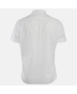 Men's White Cotton Buttoned Half Sleeve Shirt