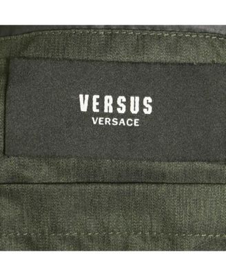 Men's Pre-Owned Versus Versace Green Synthetic Zip-Up Quilted Down Jacket