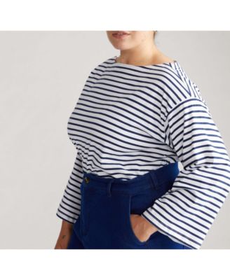 Plus Size Montauk Breton Stripe Bell Sleeve Top