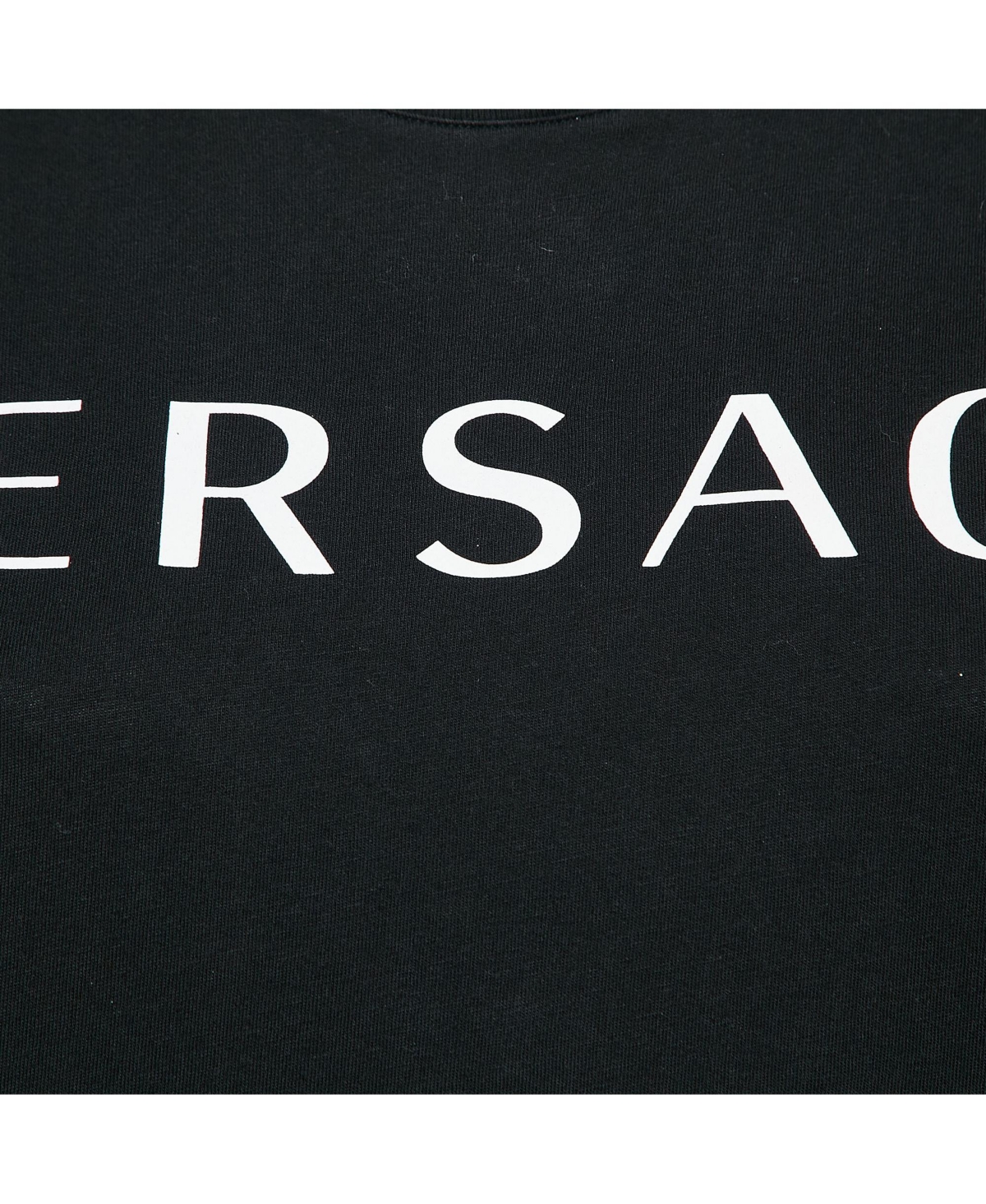 Pre-Owned Versace Women's Black Logo Print Cotton T-Shirt