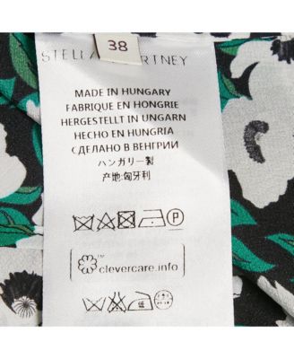 Women's Green Floral Print Silk Long Sleeve Shirt