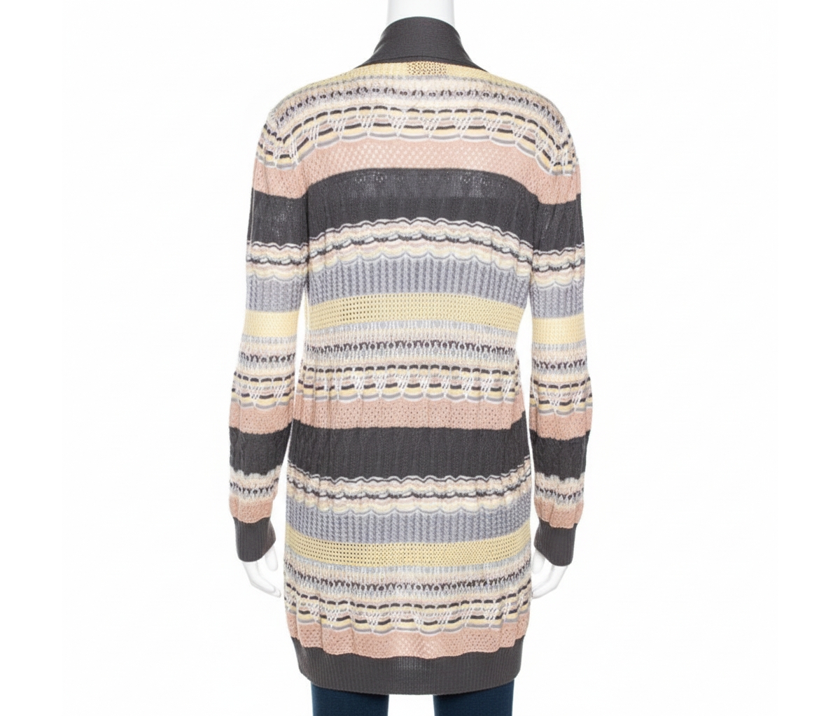 Pre-Owned Missoni Women's Multicolor Jacquard Eyelet Knit Cardigan
