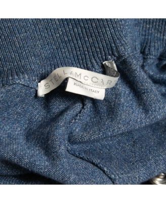 Women's Blue Knit Ruched High Pants