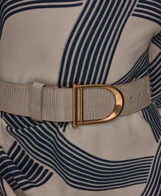 Women's Abstract Print Belted Sheath Dress