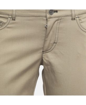 Women's Green Contrast Side Trim Cotton Slim Trousers