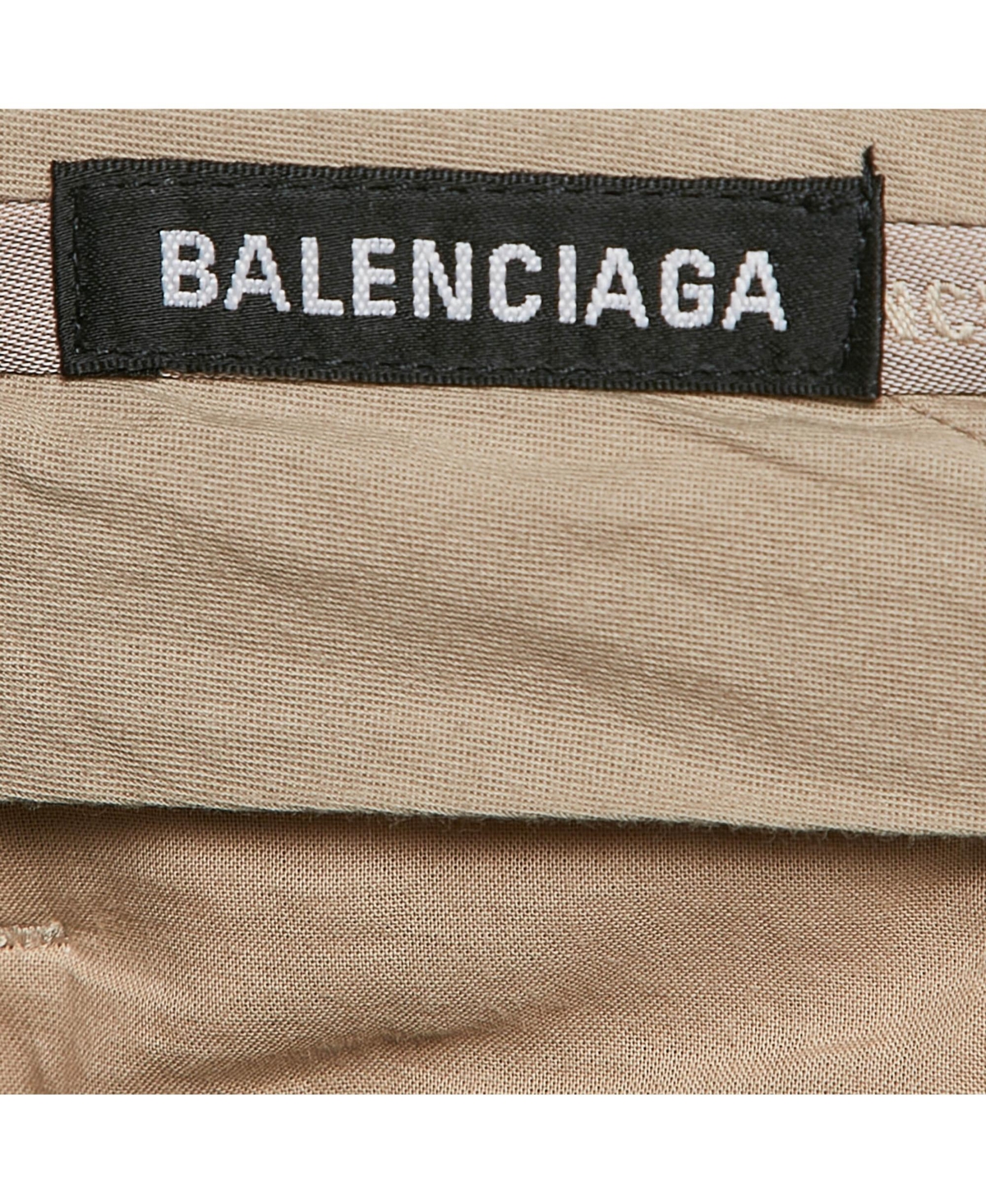Pre-Owned Balenciaga Women's Beige Gabardine Straight-Leg Formal Trousers