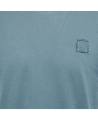 Men's Blue Cotton Logo Badge Detail Crew Neck T-Shirt