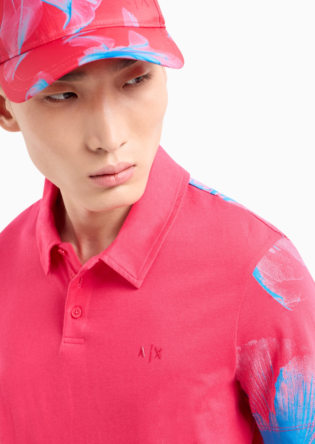 A|X Armani Exchange Men's Floral Polo Shirt
