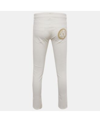 Men's Jeans Couture White Logo Embroidered Denim Slim Fitr Jeans