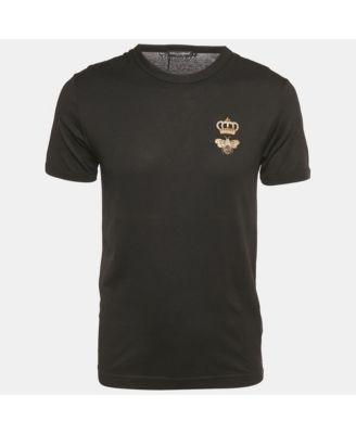 Men's Black Crown Embroidered Jersey T-Shirt