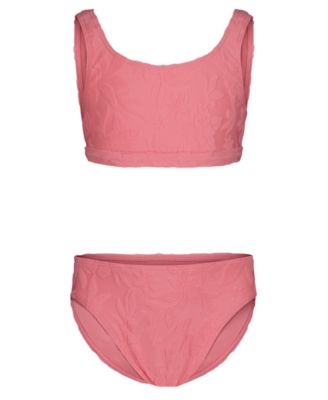 Girls' 7-16 Floral Loop Bikini Top and Bottom, 2-Piece Set