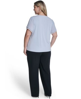 Plus Size V-Neck Pull-On Top