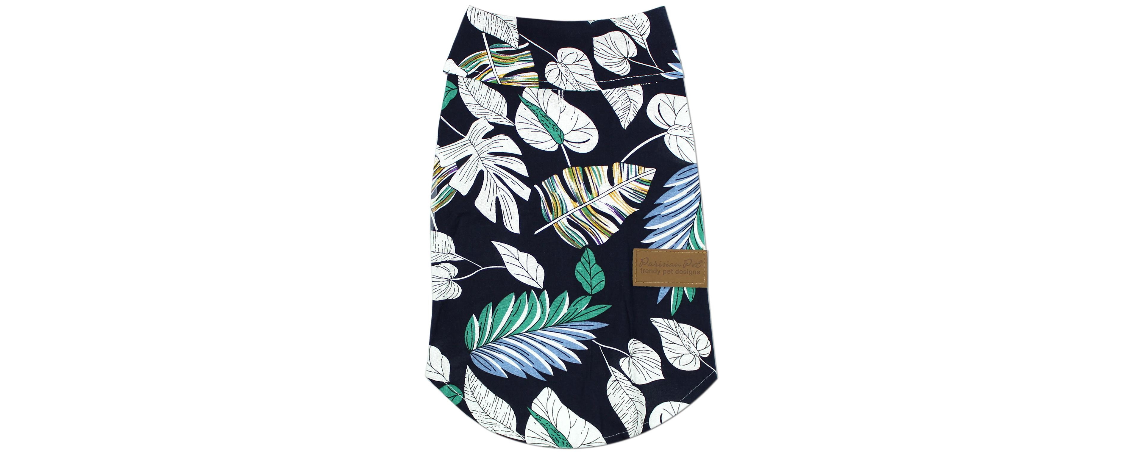 Parisian Pet Palm Leaves Camp Dog Shirt