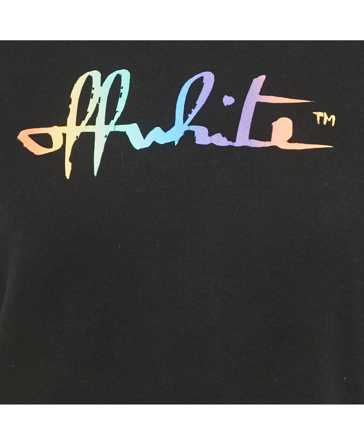 Pre-Owned Off-White Men's Black Painted Logo Cotton Crew Neck T-Shirt