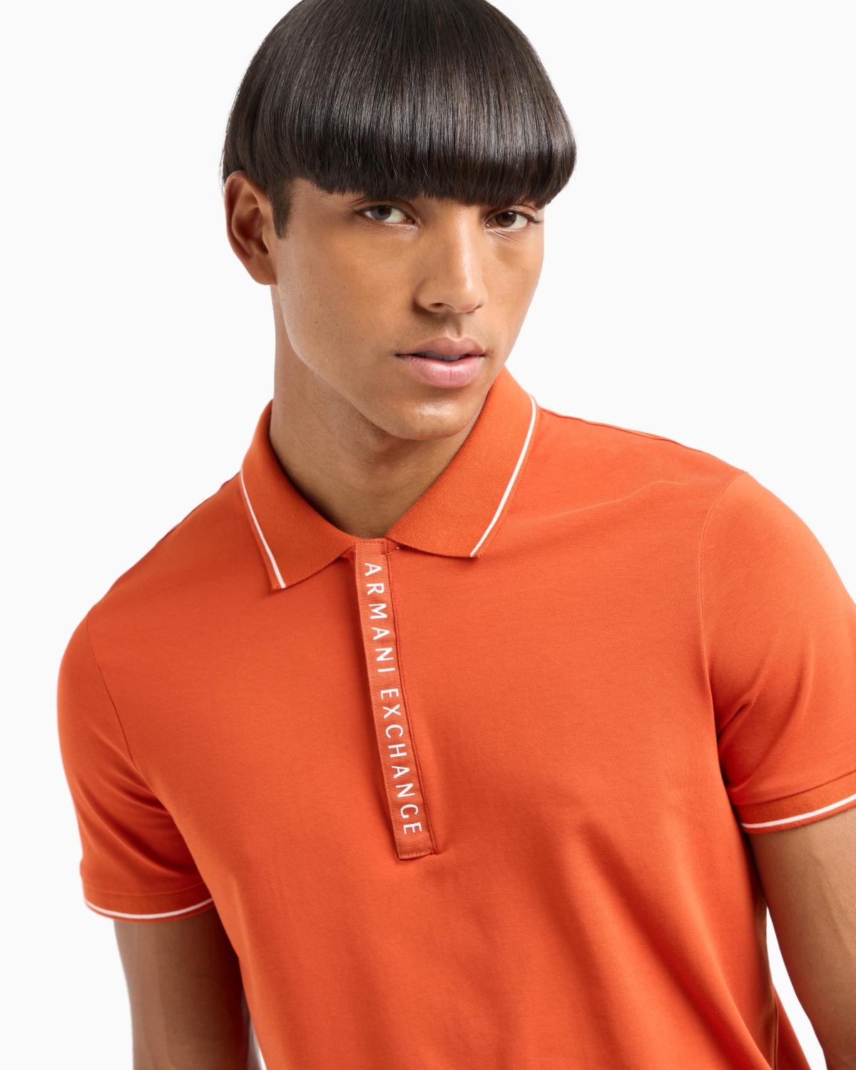 A|X Armani Exchange Men's Short Sleeve Logo Placket Polo Shirt