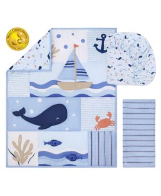 Crib Bedding Set for Baby Boys, Nautical Patch, 3 Pieces