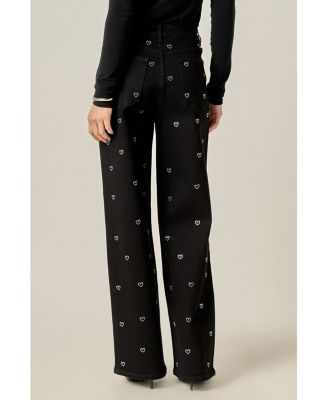 Women's Rhinestone Heart Jeans