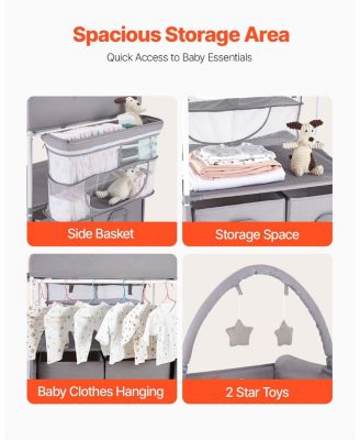 Foldable Baby Diaper Changing Station with Storage Drawers