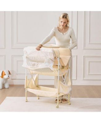 Foldable Baby Diaper Changing Station with Storage Drawers