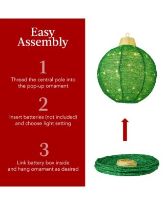 3-Piece Hanging Pop-Up Outdoor Christmas , LED Lights, 8 Light Functions