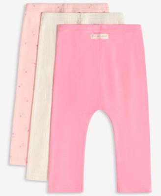 Baby Girls' In The Garden Cotton Pants, 3-Pack