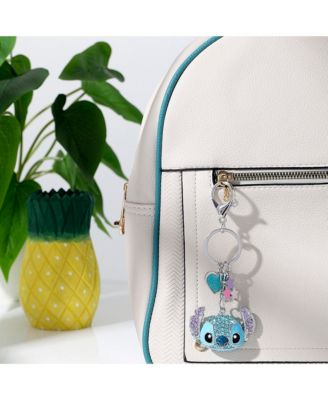 Stitch Pave Crystal Keychain with Heart & Star Charms
