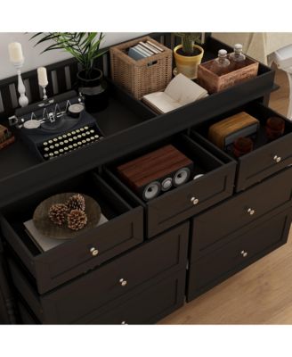 Changing Table with 7-Drawers, Guardrail Top, Anti-Tip Safety Feature