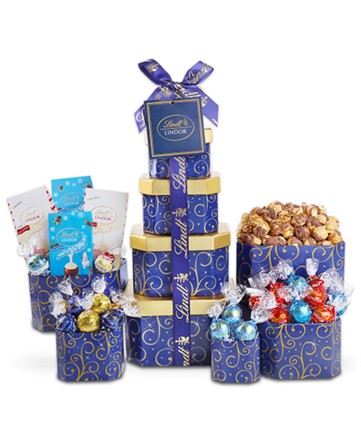 Alder Creek Gift Baskets Holiday Lovely Lindt Chocolate Gift Tower, 25 Piece Set