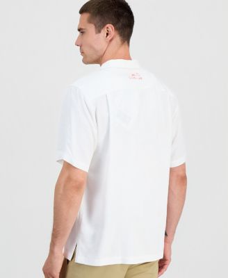 Men's Coastal La Mer Short-Sleeve Island Floral Jacquard Shirt