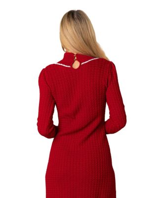 Women's Organic Mock Neck Cable Sweater Dress