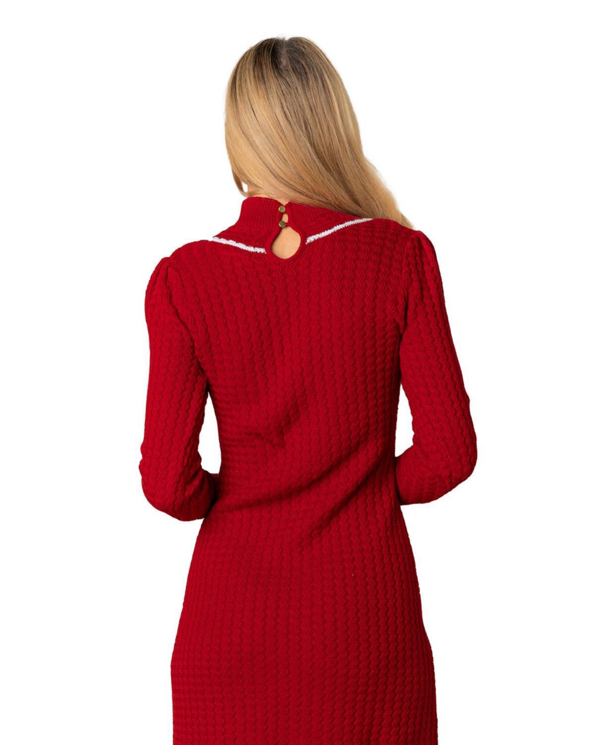 Hope & Henry Women's Organic Mock Neck Cable Sweater Dress