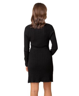 Women's Organic Square Neck Cable Sweater Dress
