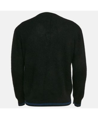 Men's Black Monogram Motif Cashmere & Cotton Knit Sweater