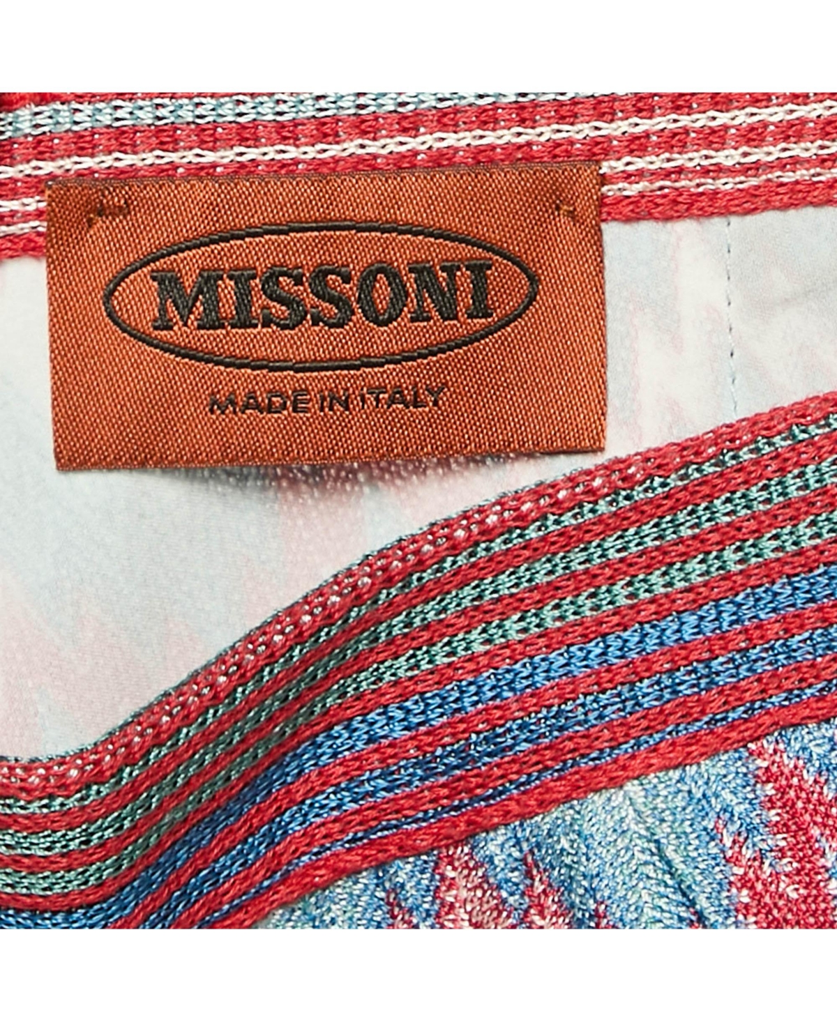 Pre-Owned Missoni Women's Blue Chevron Pattern Knit Mini Skirt