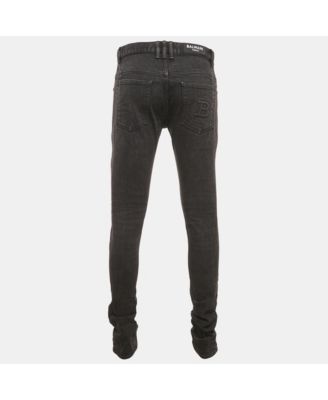 Men's Black Washed Denim Slim Fit Jeans