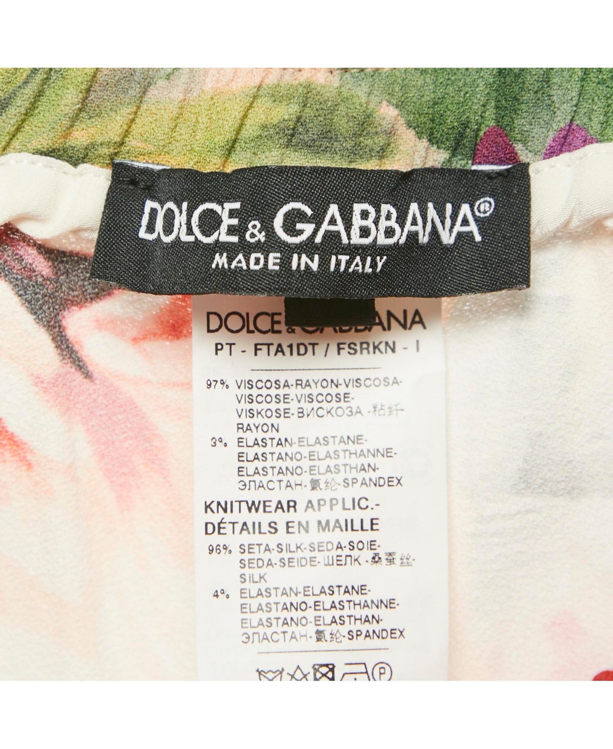 Pre-Owned Dolce & Gabbana Women's Multicolor Floral Print Crepe La Modaé Bellezza Pants