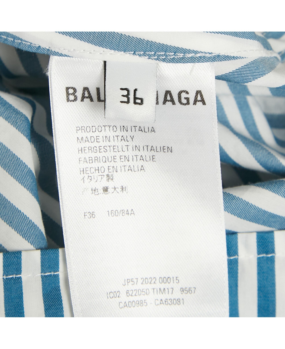 Pre-Owned Balenciaga Women's Stripe Cotton Poplin Swing Shirt