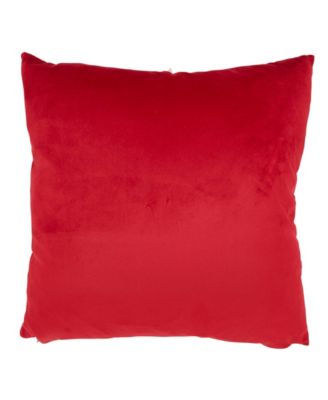 Velvet Poinsettia Poly Filled Decorative Pillow, 16" x 16"