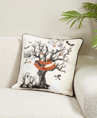 Happy Halloween Tree Down Filled Decorative Pillow, 18" x 18"