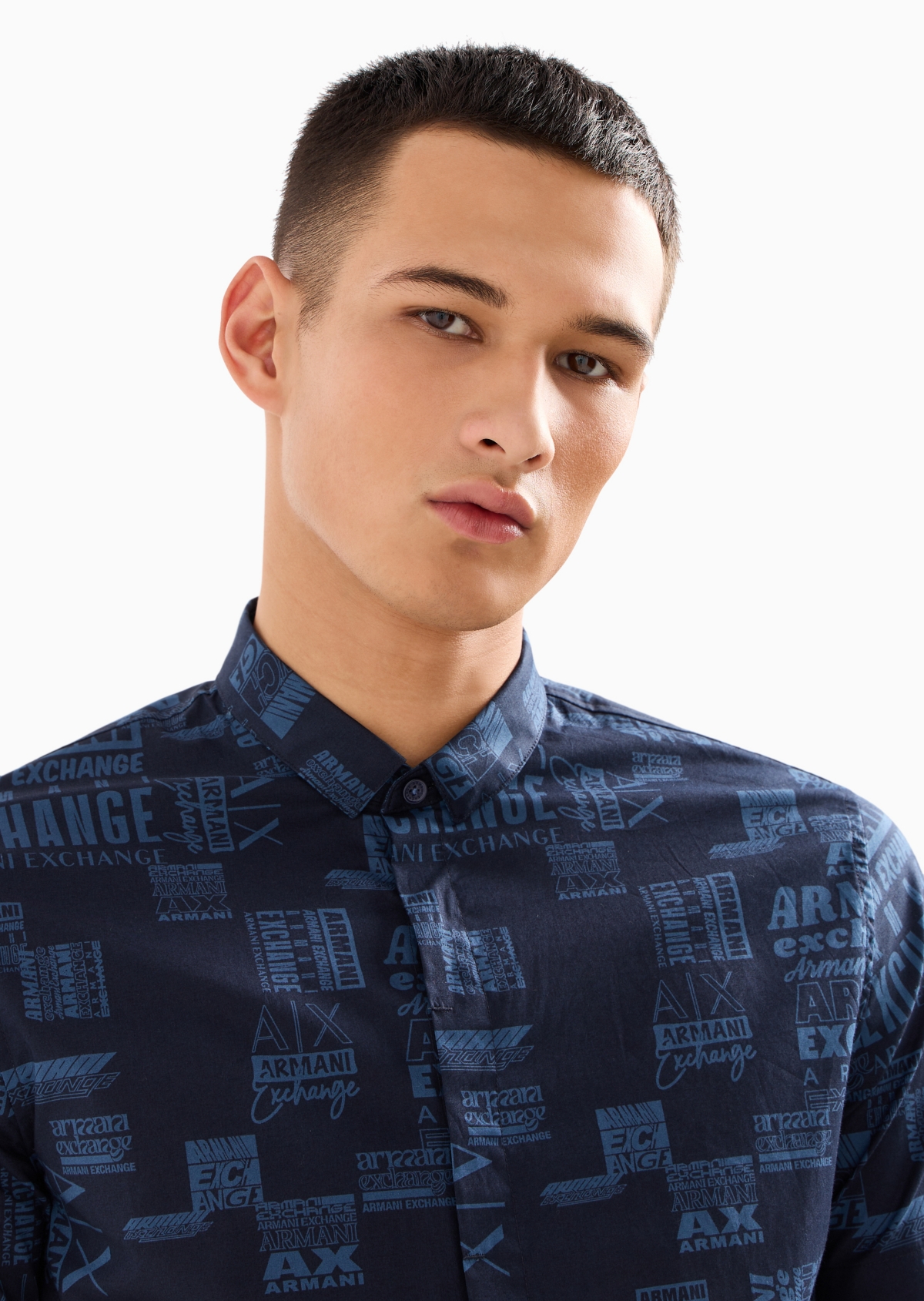 A|X Armani Exchange Men's Slim-Fit All-Over Logo Print Shirt