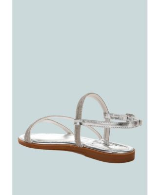 Womens Bawley Rhinestone Strappy Flat Sandals
