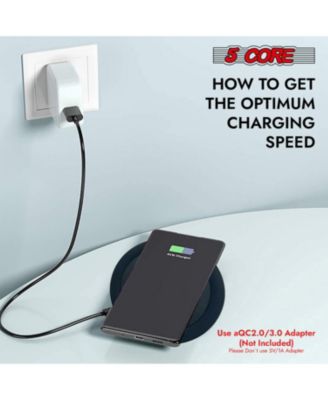 Wireless Charging Stand 2 Pieces 10W Fast Wireless Charger Station with Sleep-Friendly Light