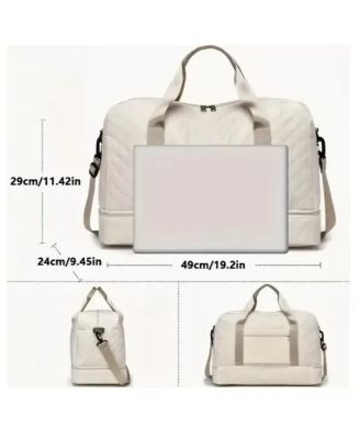 Three-dimensional Diamond Patterned Small Square Tote, Crossbody bag with Dry Wet Separation & Double-sided Pockets