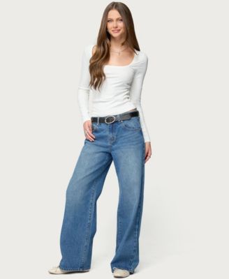 Women's Zandra Square Neck Ribbed Top