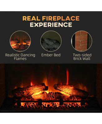27" 1400W Electric Fake Flame Fireplace Insert Space Heater w/ Remote